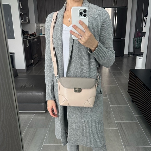 Mattioli pink beige taupe crossbody purse bag - Picture 2 of 16